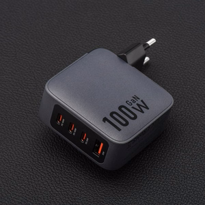 FORCELL F-ENERGY GaN VT-46 pilkas kelioninis įkroviklis 3 x Type C + USB A PD QC4.0 5A 100W su PD
