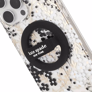 MagSafe magnetinis telefono laikiklis pirštui Kate Spade New York Magnetic Loop Grip, juodas