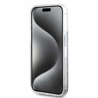 Karl Lagerfeld Skystas blizgučiai Karl Head Magnetinis dėklas telefonui iPhone 15 Pro Max - permatomas