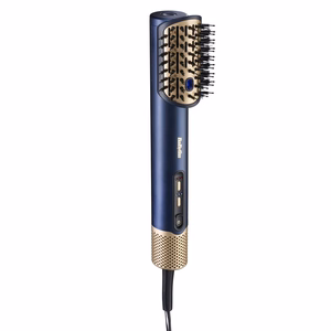 BaByliss AS6550E – 1500 W ionic hot-air styling brush, 3 heat settings, blue/gold