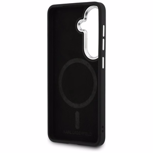 Karl Lagerfeld Embossed Ring RSG Logo MagSafe dėklas Samsung Galaxy S26+ juodas