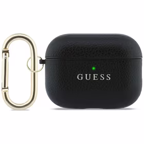 Guess Grained Classic Logo dėklas for AirPods Pro 3 - juodas