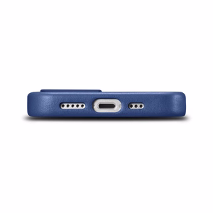 iCarer Dėklas Odinis viršelis iPhone 14 Plus natūralios odos dėklas mėlynas (suderinamas su MagSafe)