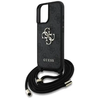 Guess 4G Big Logo Cord Stap dėklas telefonui iPhone 16 - juodas