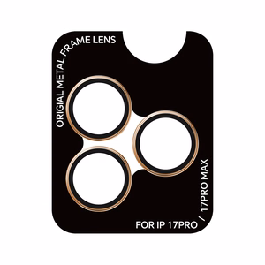 Rock Tempered stiklas Pure Series Camera Lens on camera for Iphone 17 Pro/17 Pro Max (lens 3 pieces) oranžinis