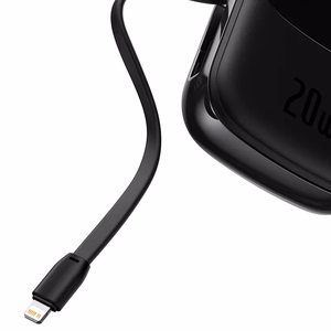 Maitinimo baterija "Baseus Qpow PRO" su "Lightning" laidu, USB-C prievadu ir USB 20000 mAh, 20 W (juoda)