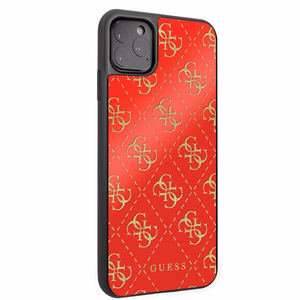Guess GUHCN654GGPRE iPhone 11 Pro Max красный/красный жёсткий чехол 4G Double Layer Glitter