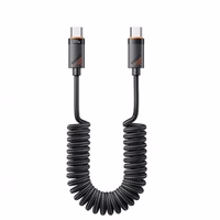 USB Laidas Essager "Chuan" juodas 60W "Type-C / Type-C" 180cm