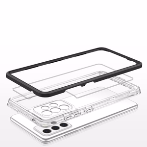 Clear 3in1 dėklas telefonui Samsung Galaxy A73 rėmelio gelis juoda