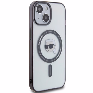 Karl Lagerfeld KLHMP15SHKHNOTK iPhone 15 6.1" skaidrus kietas dėklas IML Karl's Head MagSafe