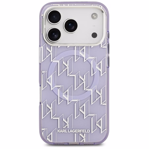 Karl Lagerfeld IML KL Monograma Magnetinis dėklas iPhone 17 Pro Max - violetinis