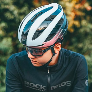 Rockbros 10110004007 dviratininko šalmas, dydis L - mėlynas ir rožinis
