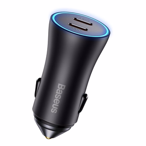 Baseus Golden Contactor Pro automobilinis įkroviklis 2x USB-C 40W pilkas (CGJP000013)