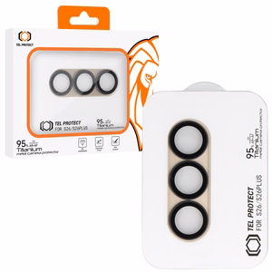 Grūdintas stiklas Tel Protect 95% AR+AF Full Metal Camera Protector ant kameros skirtas Samsung Galaxy S26/S26 Plus auksinis (kameros sala)