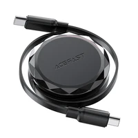 Acefast C13-03 USB-C - USB-C 60W ištraukiamas kabelis - juodas