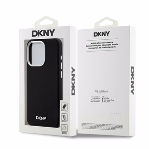 DKNY DKHMP15LSMCHLK iPhone 15 Pro 6.1"juodas dėklas Liquid Silicone Small Metal Logo MagSafe