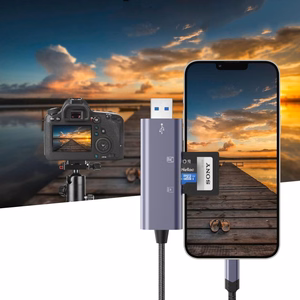 Tech-Protect UltraBoost SD/micro SD kortelių skaitytuvas su Lightning / USB-A jungtimi - pilkas