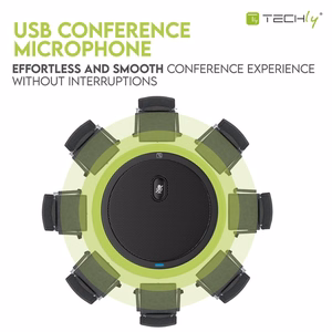 Techly ICC SH-22 mikrofonas Juoda Konferencijos mikrofonas