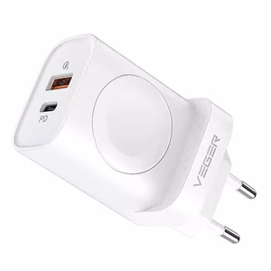 Įkroviklis VEGER (W002E) (1xUSB-C; 1xUSB; Watch; 25W) baltas