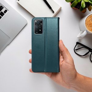 SMART MAGNETO knygos dėklas OPPO A5 4G / A5 5G tamsiai žalias