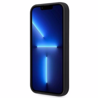 BMW Silicone Metal Logo dėklas iPhone 14 Pro Max - juodas