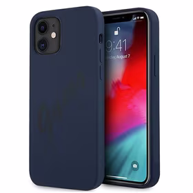 Guess GUHCP12SLSVSBL iPhone 12 mini 5.4" mėlynas/mėlynas kietas dėklas Script Vintage