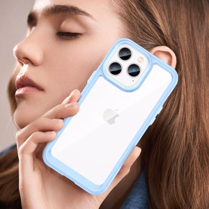 Outer Space dėklas iPhone 14 Pro Max kietas dėklas su geliniu rėmeliu mėlyna