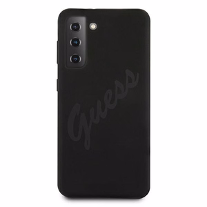 Dėklas telefonui Guess GUHCS21MLSVSBK S21+ G996 juodas/juodas kietasis dėklas Script Vintage
