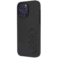 Audi sintetinės odos dėklas telefonui iPhone 14 Pro Max 6.7" juodas/juodas kietas dėklas AU-TPUPPCIP14PM-TT/D1-BK