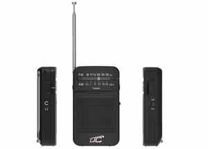 LTC portable pocket radio LEGA, AM/FM, mini jack, juodas