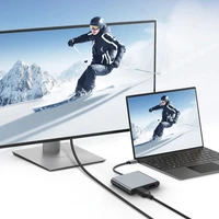 "Tech-Protect" HB08 4in1 USB-C + USB2.0 + 2 x HDMI 4K 60HZ adapteris - pilkas