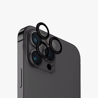 UNIQ Optix Aluminium Camera Lens Protector iPhone 15 Pro 6.1" vidurnakčio juodas szkło na obiektyw aparatu z aplikatorem