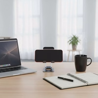 Stalinis laikiklis telefonui / planšetiniam kompiuteriui sulankstomas Forcell F-Grip Fold stovas 1 pilkas