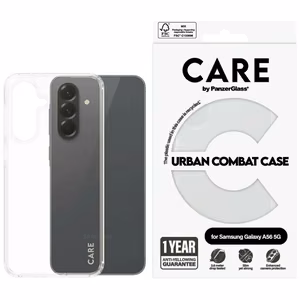 CARE by PanzerGlass Flagship Urban Combat dėklas Samsung Galaxy A56 5G telefonui – permatomas
