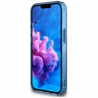 Guess IML Metal Glitter 4G Circle Triangle Magnetinis dėklas telefonui iPhone 16e - mėlynas