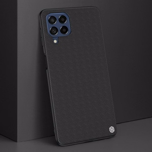 Nillkin Tekstūrinis dėklas patvarus sustiprintas dėklas su geliniu rėmu ir nailonine nugarėle Samsung Galaxy M53 5G juodas