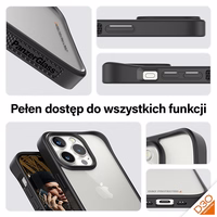 PanzerGlass ClearCase Dėklas telefonui iPhone 15 Pro – karinės klasės sertifikuotas, skaidrus ir juodas