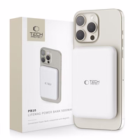 Tech-Protect LifeMag PB10 išorinė baterija su MagSafe 5000mAh 15W USB-C prievadas - balta + USB-C kabelis