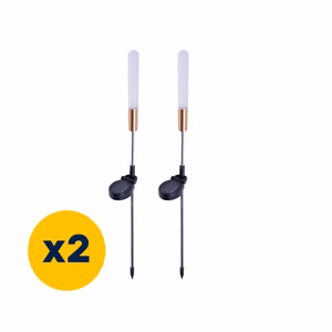 Komplektas: Forever Light saulės LED šviestuvas SUNARI FLS-72, apvalus krištolinis šviestuvas, 3000K, 600mAh, 0,72Wh, Ni-MH, x2