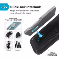 Speck Presidio2 Grip ClickLock & MagSafe - iPhone 17 Pro dėklas (juodas / Slate pilkas / baltas)