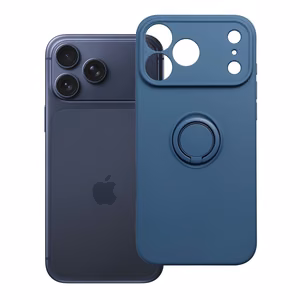 Silikoninis „Ring“ dėklas, skirtas „iPhone 17 Pro Max / 18 Pro Max“ – tamsiai mėlynas