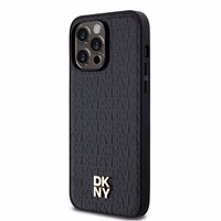 DKNY odinis monogramos rašto su metaliniu logotipu magnetinis dėklas telefonui iPhone 14 Pro Max – juodas