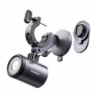 Baseus PrimeTrip 2-in-1 dviračio laikiklis, telefono laikiklis + žibintuvėlis (juodas)