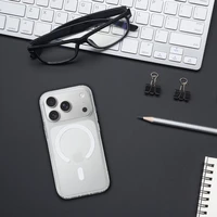 Iphone 17 Pro Max - skaidrus akrilinis magnetinis dėklas telefonui