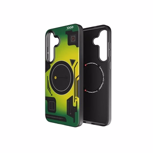 FORCELL F-PROTECT Lygiai su dviejų sluoksnių 4D technologija, militarinio kritimo testo suderinamas su MagSafe SAMSUNG S25 PLUS - cyber žalias