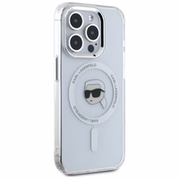 Karl Lagerfeld IML Metalinis Karl Galvos Magnetinis dėklas iPhone 15 Pro Max baltas