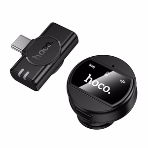 Belaidis mikrofonas USB C Hoco L21 juodas