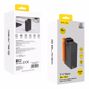 Blavec BJ-50 Tytan išorinė baterija, 20 000 mAh, 65 W, 2× USB-C (PBBJ50A), juoda