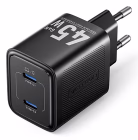 Vention 45W PD - GaN technologijos įkroviklis, 2x USB-C (juodas)