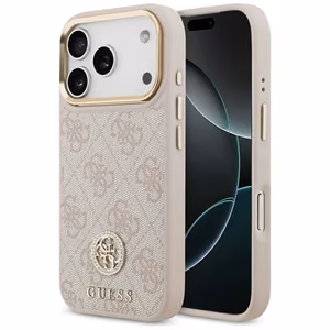 Guess 4G Strass Logo magnetinis dėklas telefonui iPhone 17 Pro - rožinis